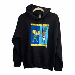 Hey Arnold Graphic Hoodie Black size Small